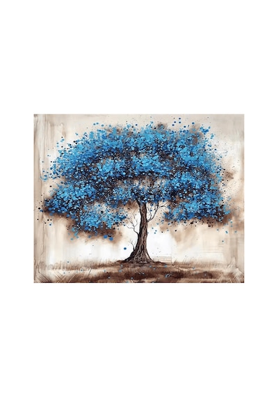 Mavi Ağaç Sayılarla Boyama Seti - 40x50cm, Çerçeveli