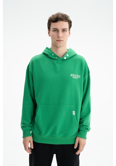 AR-MA Arma Erkek Oversize Kanguru Cepli Şardonsuz 3 İplik Kapşonlu Sweatshirt 001