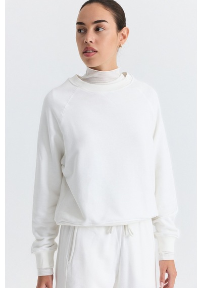 Antioch Bisiklet Yaka Sweatshirt Ve Geniş Paça Pantolon Takım Ekru
