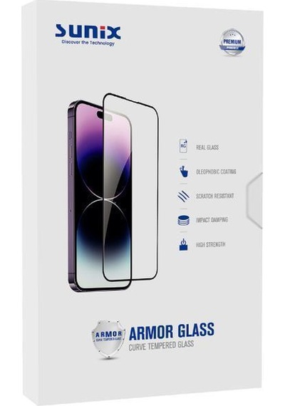 Sunix Apple Uyumlu iPhone 16 Pro Max İle Darbeye Dayanıklı Armor Ekran Koruyucu Cam