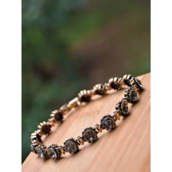 Stoneage Black Diamond İnce Bayan Bileklik Bronz