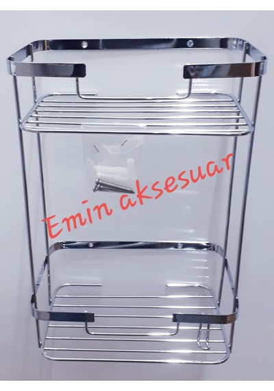 304 Paslanmaz Lüx 2 Li Kare Şampuanlık Mat Krom Çok Renkli