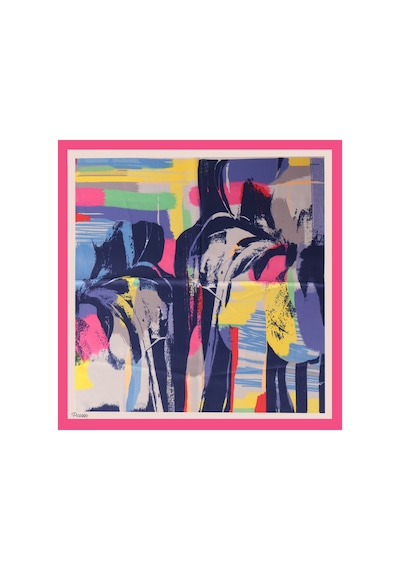 Inno 60x60 Cm Premium Saten Desenli Dikişli Fular Krem