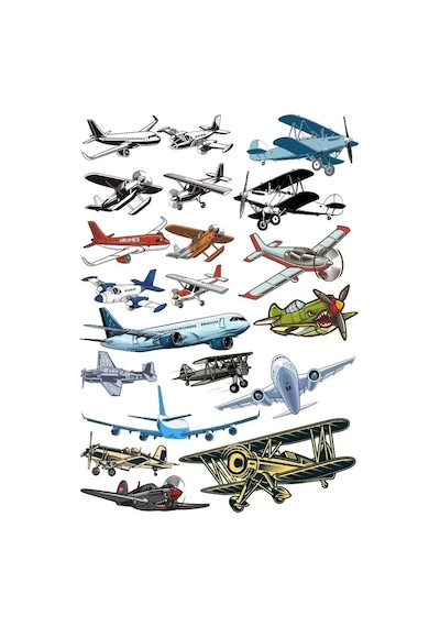 Uçaklar Sticker Set 15 Parça Telefon, Tablet, Defter, Laptop Sticker