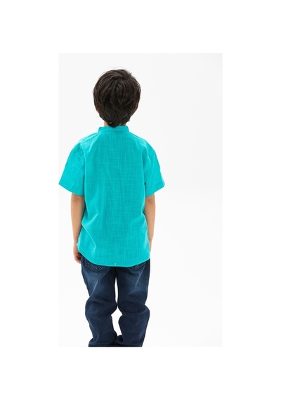 Eliş Şile Bezi Kısa Kol Şile Bezi Bodrum Erkek Çocuk Tshirt Turkuaz 3054