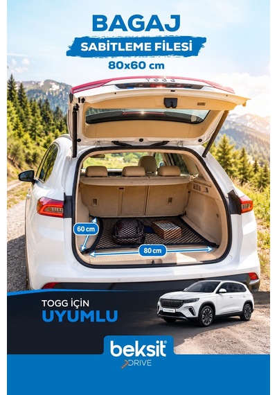 BEKSİT DRIVE Bagaj Sabitleme Filesi Togg T10x Uyumlu (60x80 cm)