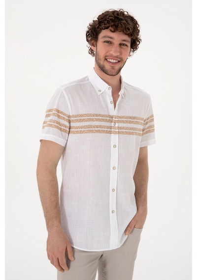 U.s. Polo Assn. Erkek Camel Gömlek Kısa Kollu 50305921-vr015 Camel