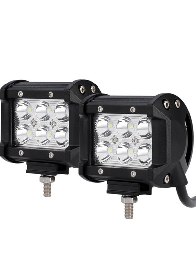 Motosiklet Sis Farı Çakarlı Beyaz 18w 6 Led 2adet