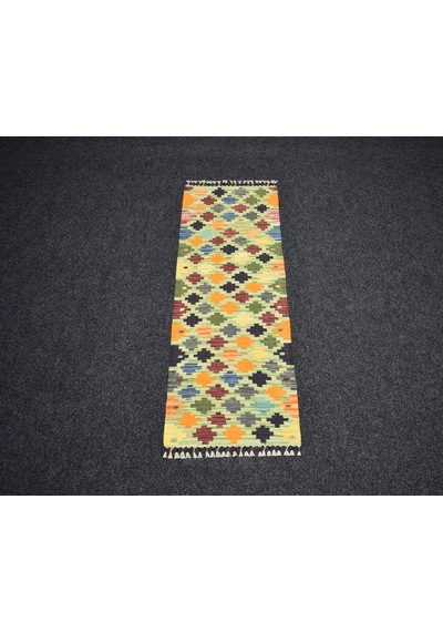 Zehra Abla Halı Yeni El Dokuma Cerit Yörükleri Meşhed İran Mini Yolluk Yün Kilim 7223 Çok Renkli