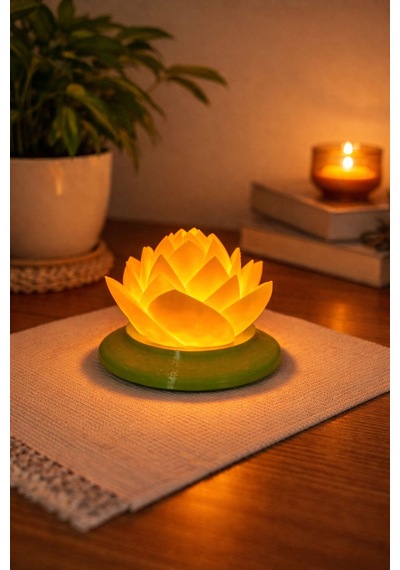 Printlab3d-lotus Mumluk Sarı Yeşil