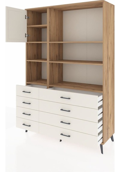 Hyperion Dolap 7 Raflı 8 Çekmeceli Tek Kapaklı 132x44x195 Çam-aytaşı/aytaşı Aytası/aytası Hyperion Dolap 7 Raflı 8 Çekmeceli Tek Kapaklı 132x44x195 Çam-aytaşı/aytaşı Aytası/aytası