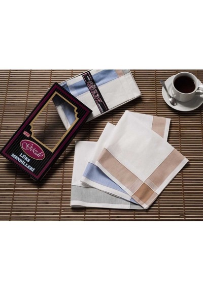 Siyah Kutulu 42x42 Cm 12 Adet Kumaş Mendil-gm 02 Çok Renkli