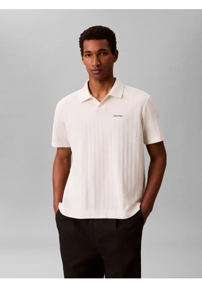 Calvin Klein Ss Easy Vertıcal Str, Yas Krem Erkek Polo