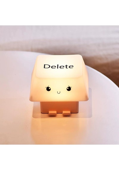 Delete Tuşu Gece Lambası, Led Masa Lambası, Usb Şarjlı, Bej, 9 X 14 Cm Çok Renkli