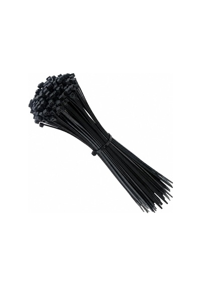 100 Adet Kablo Bağı Plastik Cırt Kelepçe 4,8x350 Mm Siyah Güçlü Kilitleme Kablo Sabitleme Bağı Genel