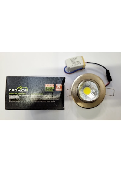 5 Watt Saten Kasa Cob Led Downlight Beyaz Işık Spot 2 Adet