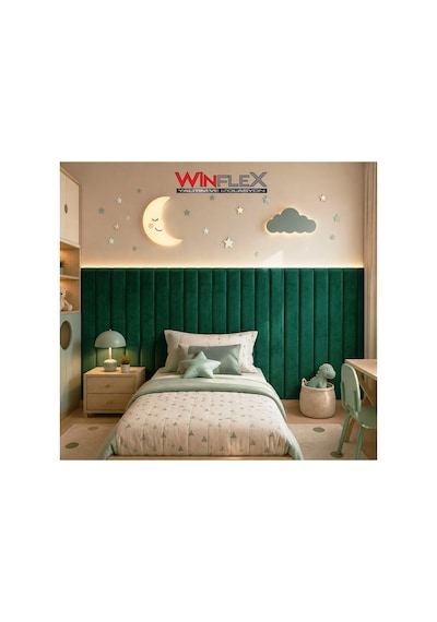 Winflex 12 Li Dikey Akustik Kumaş Panel 10x100 Cm Yeşil