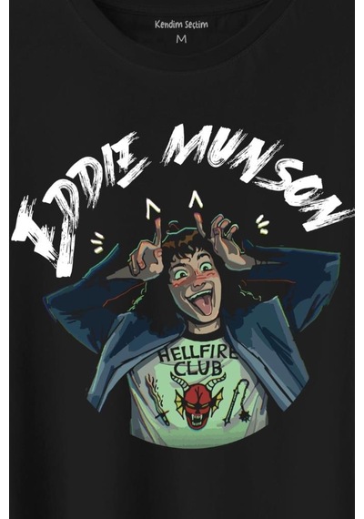 Eddie Munson Stranger Things Sezon 4 Baskılı Tişört Unisex T-shirt 001