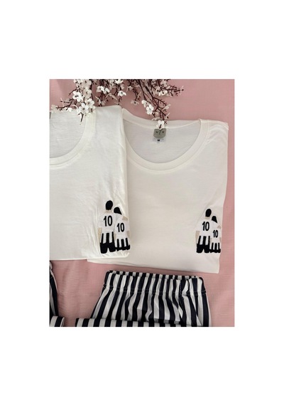 Mh Moony Homewears Kadın Tekli Siyah Beyaz Aşk Pijama Çift Pijamasının Kadını Krem Siyah Kadın Mh Moony Homewears Kadın Tekli Siyah Beyaz Aşk Pijama Çift Pijamasının Kadını Krem Siyah Kadın