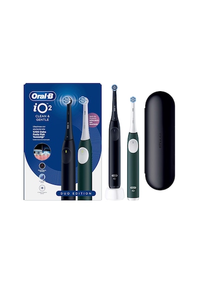 Oral-b Io2 Şarjlı/elektrikli Diş Fırçası, 2'li Set, Siyah & Orman