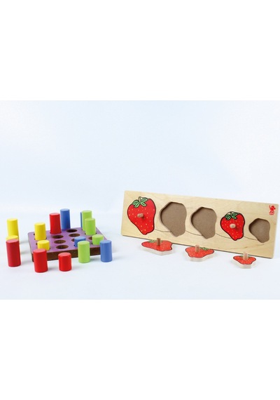 Ahşap Büyükten Küçüğe Sıralama Daktilo-Çilekli Puzzle