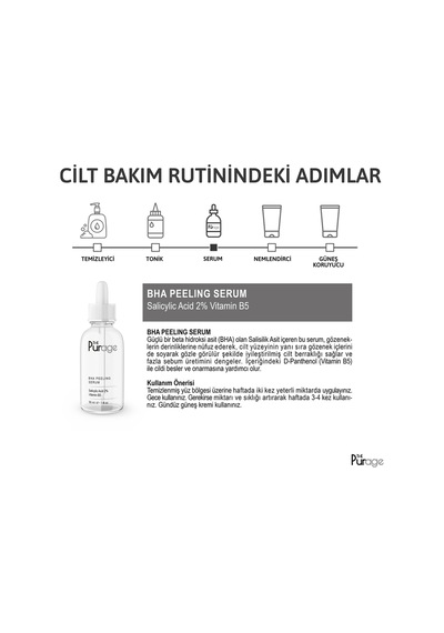 The Purage Salisilik Asit %2 Ve B5 Vitamini Serum 30 Ml
