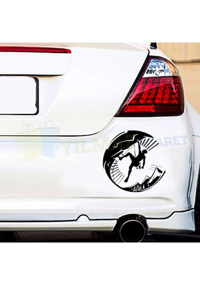 Dağcı Tırmanış Doğa Oto Sticker Çıkartma Araba Yapıştırma Etiket