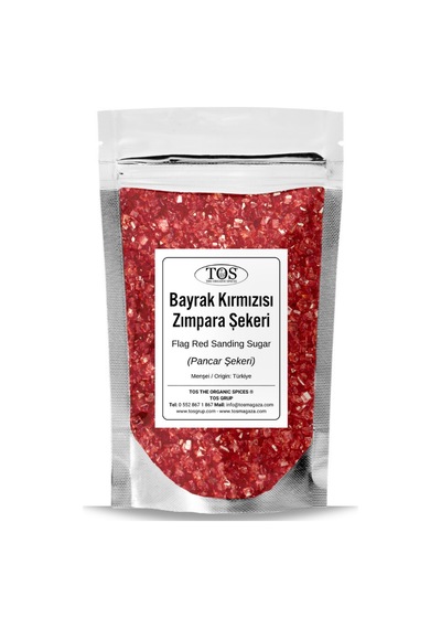 Tos The Organic Spices Bayrak Kırmızısı Zımpara Şekeri 1 KG Flag Red Sanding Sugar