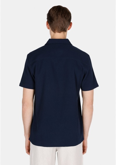 Colin's Colins Regular Fit Shirt Neck Düz Erkek Lacivert Kısa Kol Gömlek Cl1074511 Q1.v1 Nav