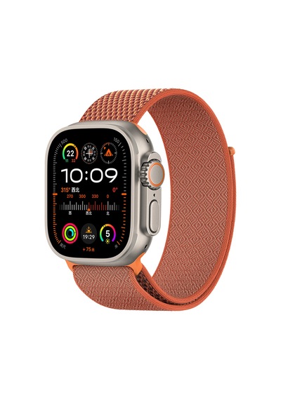 Watch 10 46mm Uyumlu Kordon Wiwu Wb501 Cloudflex Serisi Hasır Örgü Strap Kayış Turuncu