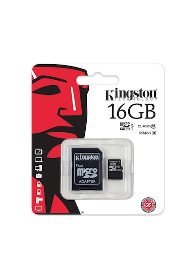 Kingston SDC10G2/16G 16 GB MicroSD Class 10  UHS-I Hafıza Kartı + Adaptör