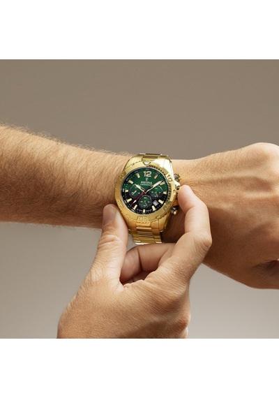 Festına F20684/3 Tımeless Chronograph Erkek Kol Saati Altın