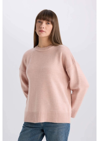 DeFacto Oversize Geniş Kalıp Bisiklet Yaka Basic Düz Triko Kazak D0036AX25SPPN47 Pembe DeFacto Oversize Geniş Kalıp Bisiklet Yaka Basic Düz Triko Kazak D0036AX25SPPN47 Pembe
