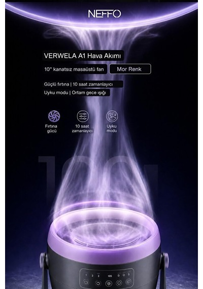 Neffo Usb Şarjlı Mini Fan, Taşınabilir, Ayarlanabilir Hızlı, Sessiz Güçlü Soğutucu Vantilatör