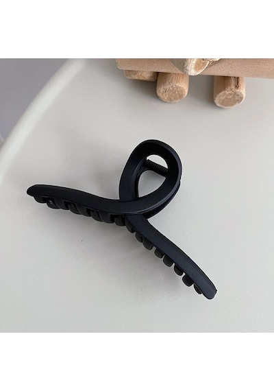 Mandal Toka İthal Ürün Fiyonk Büyük Boy 13 Cm Mat Siyah Saç Tokası Siyah