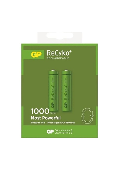 Gp Recyko 950 Mah Aaa Şarj Edilebilir İnce Kalem Pil 2'li Paket