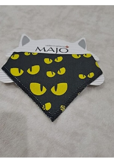 Majo Kedi Ufak Irk Köpek Fular Tasma Siyah