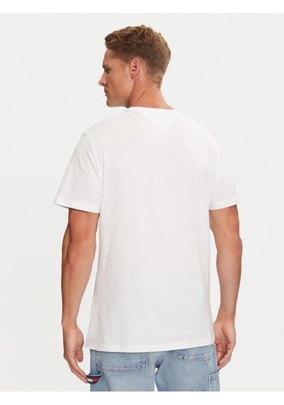 Tommy Hilfiger Tommy Hılfıger Erkek T-shırt Dm0dm20740-ybr Beyaz