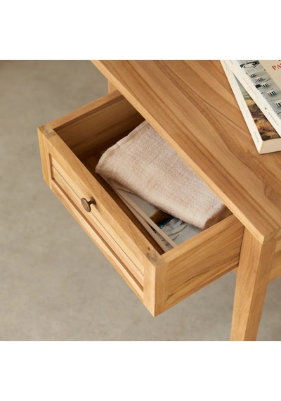 Loggia Masif Ahşap Natural Komodin Ceviz