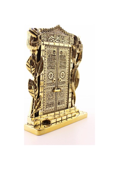 Allah Muhammed Yazılı Gül Kabe Kapısı Gold Biblo 25 Cm-024