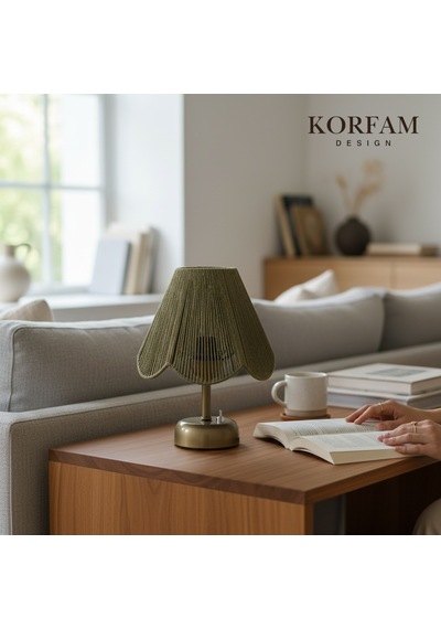 Rosalinda Modeli - Yeşil Çiçek Şeklinde Kablosuz Pilli Masa & Gece Lambası Çok Renkli
