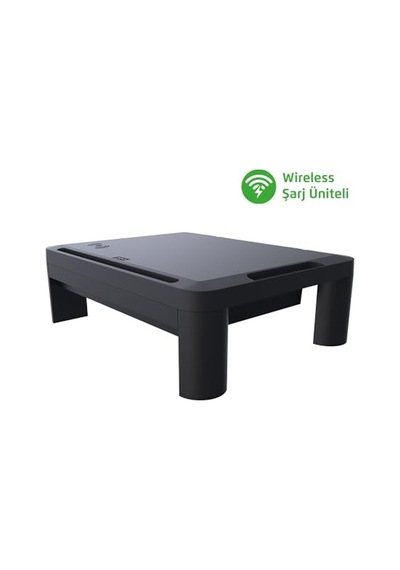 Ayrex Escrito Lome Premium Monitör Yükseltici, Yükseklik Ayarlanabilir, Çekmeceli, Wifi Şarj Üniteli
