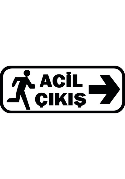 Acil Çıkış Yazısı (16 X 6 Cm) Yeşil & Siyah