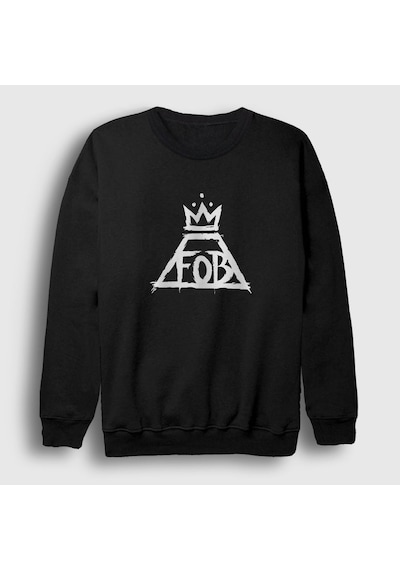 Presmono Unisex Logo Fall Out Boy Sweatshirt Siyah