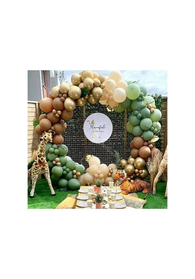 Krom Gold Küf Yeşili Ve Sütlü Kahve Balon Zinciri 100 Adet Mix