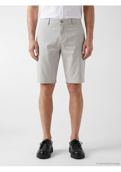 Lcwaıkıkı Classic Gri Standart Kalıp Erkek Gabardin Şort