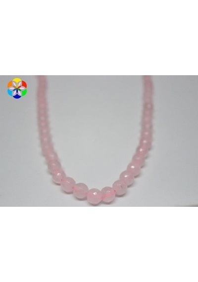 Pembe Kuvars Taşı Faset Kesim Dizi 8Mm