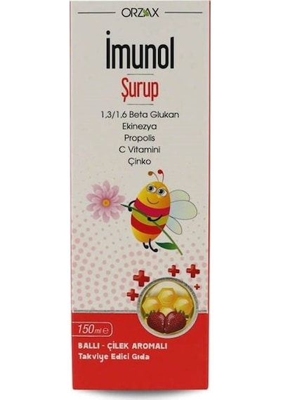 Orzax İmunol Ballı Çilekli Şurup 150 ML
