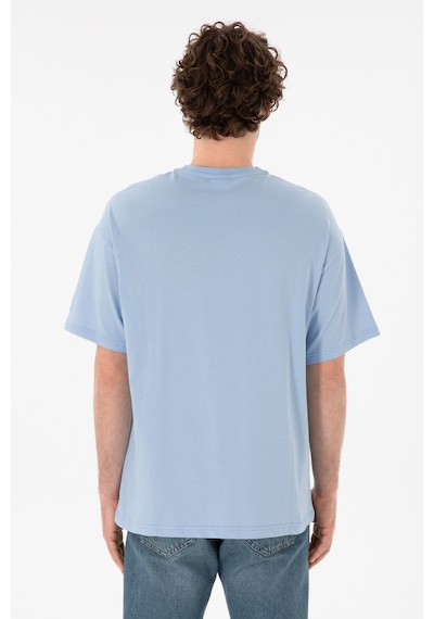 U.S. Polo Assn. Erkek Oversize Fit Bisiklet Yaka Açık Mavi Tişört 50305859-VR003