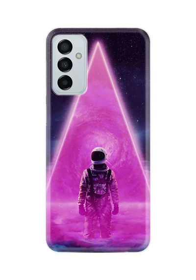 Samsung Galaxy Uyumlu A04s Kılıf Resimli Desenli Silikon Platinium Series Astro Purple2 1907